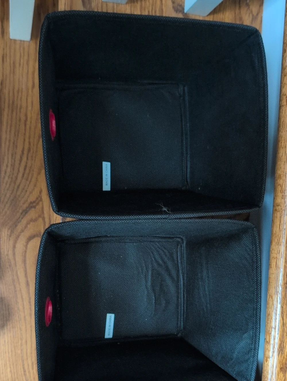 Black Fabric Storage Bins (Set Of 3)